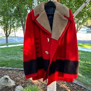 Marlboro x Hudson’s Bay 4 Point Blanket Wool Coat with Elkhorn buttons